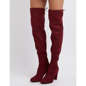 Burgundy boots